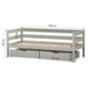 Lit junior ECO Comfort 70x160 avec tiroirs, Gris Pigeon
