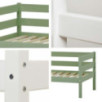 Lit junior ECO Comfort 70x160 avec tiroirs et barrière de sécurité, Vert pâle