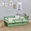 Lit junior ECO Comfort 70x160 avec tiroirs et barrière de sécurité, Vert pâle