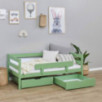 Lit junior ECO Comfort 70x160 avec tiroirs et barrière de sécurité, Vert pâle