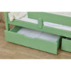 Lit junior ECO Comfort 70x160 avec tiroirs et barrière de sécurité, Vert pâle