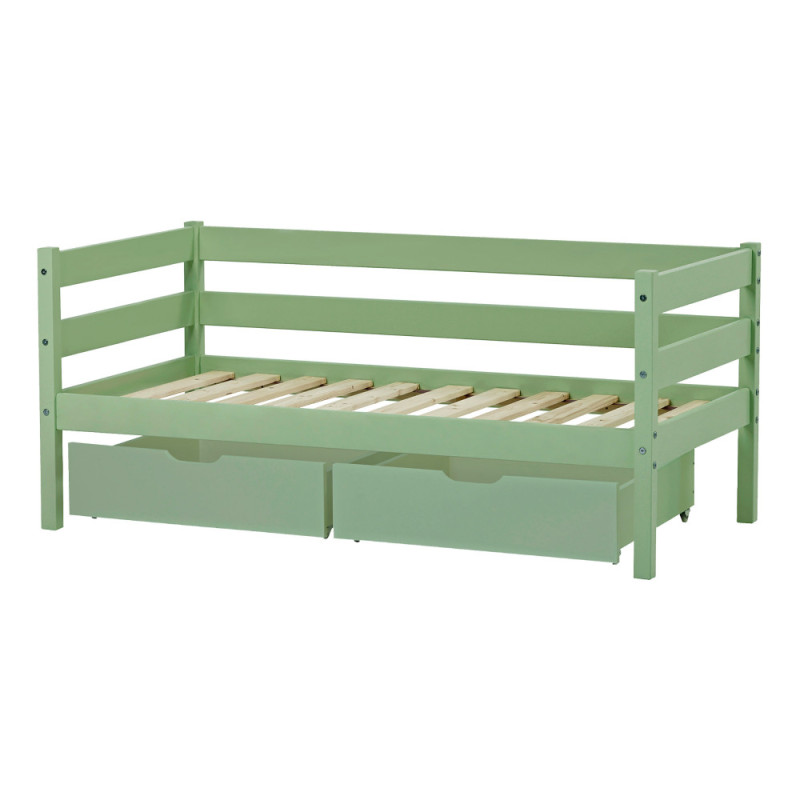 Lit junior ECO Comfort 70x160 avec tiroirs, Vert pâle
