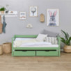 Lit junior ECO Comfort 70x160 avec tiroirs, Vert pâle