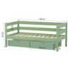 Lit junior ECO Comfort 70x160 avec tiroirs, Vert pâle