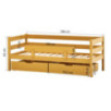 Lit junior ECO Comfort 70x160 avec tiroirs et barrière de sécurité, Jaune d'Automne