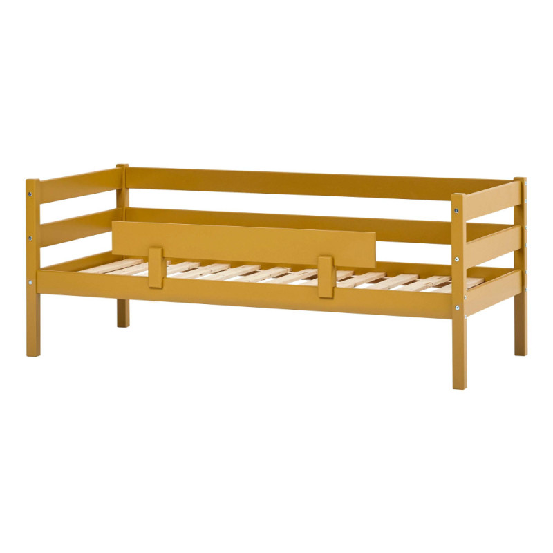 Lit junior ECO Comfort 70x160 avec barrière de sécurité, Jaune d'Automne