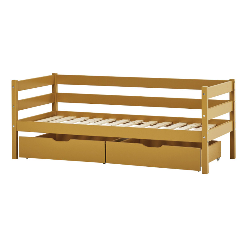 Lit junior ECO Comfort 70x160 avec tiroirs, Jaune d'Automne