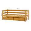Lit junior ECO Comfort 70x160 avec tiroirs, Jaune d'Automne