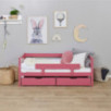 Lit junior ECO Comfort 70x160 avec tiroirs et barrière de sécurité, Rose Baroque