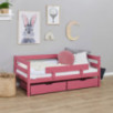 Lit junior ECO Comfort 70x160 avec tiroirs et barrière de sécurité, Rose Baroque