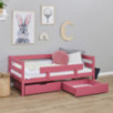 Lit junior ECO Comfort 70x160 avec tiroirs et barrière de sécurité, Rose Baroque