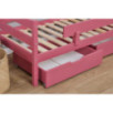 Lit junior ECO Comfort 70x160 avec tiroirs et barrière de sécurité, Rose Baroque