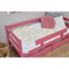 Lit junior ECO Comfort 70x160 avec tiroirs et barrière de sécurité, Rose Baroque