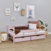 Lit junior ECO Comfort 70x160 avec tiroirs et barrière de sécurité, Rose pâle