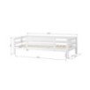 Lit junior écologique de luxe Hoppekids 90x200cm avec 1/2 barrière de lit, cadre à lattes flexible, blanc Lit junior écologique de luxe Hoppekids 90x200cm avec 1/2 barrière de lit, cadre à lattes flexible, blanc