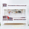 Lit superposé haut ECO Luxury 90x200 cm avec deux barrières de lit, cadre à lattes flexible, blanc Lit superposé haut ECO Luxury 90x200 cm avec deux barrières de lit, cadre à lattes flexible, blanc