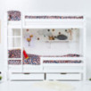 Lit superposé haut ECO Luxury 90x200 cm avec deux barrières de lit, cadre à lattes flexible, blanc Lit superposé haut ECO Luxury 90x200 cm avec deux barrières de lit, cadre à lattes flexible, blanc