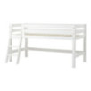 Lit mi-hauteur ECO Luxe 90x200cm avec échelle inclinée, Blanc