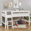 Lit mi-hauteur ECO Luxe 90x200cm avec échelle inclinée, Blanc