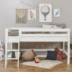 Lit mi-hauteur ECO Luxe 90x200cm avec échelle inclinée, Blanc