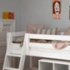 Lit mi-hauteur ECO Luxe 90x200cm avec échelle inclinée, Blanc