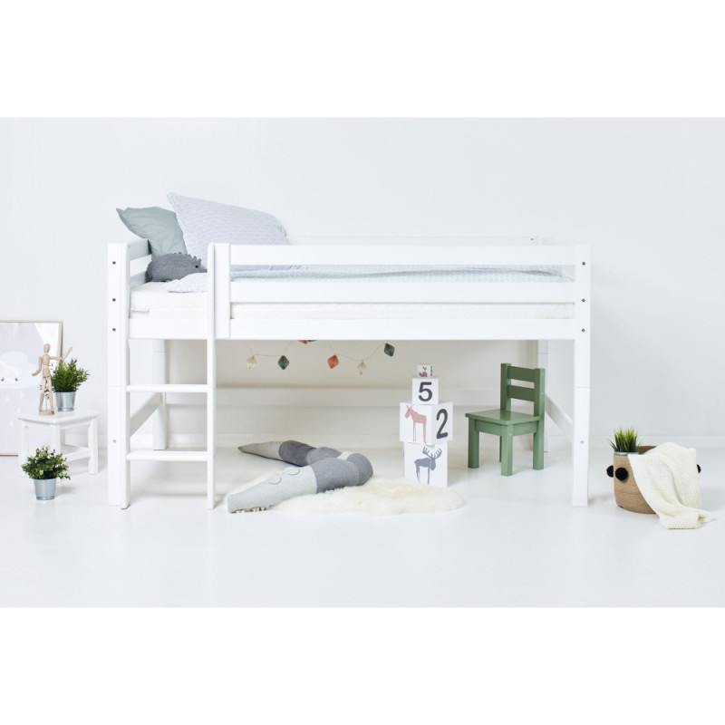 Lit mi-hauteur ECO Luxury 120x200cm, Blanc