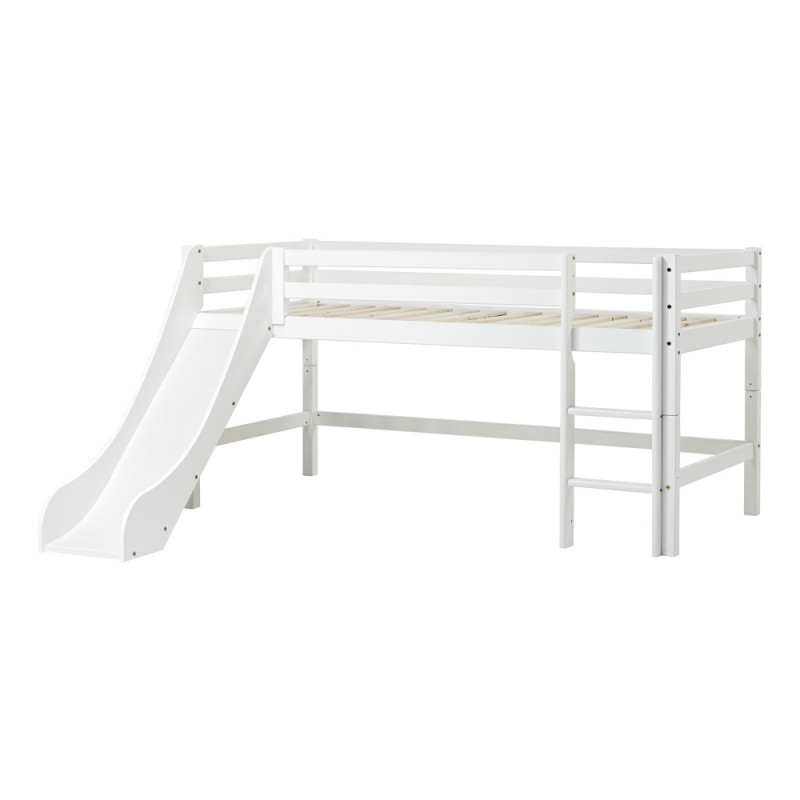 Lit mi-hauteur Hoppekids ECO Dream 70x190 cm avec toboggan, Blanc