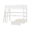 Lit MEGA de luxe ECO Hoppekids 90x200cm avec échelle inclinée, module de détente et bureau, Blanc