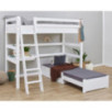 Lit MEGA de luxe ECO Hoppekids 90x200cm avec échelle inclinée, module de détente et bureau, Blanc