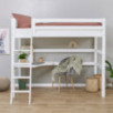Lit MEGA de luxe ECO Hoppekids 90x200cm avec échelle inclinée, module de détente et bureau, Blanc