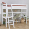 Lit MEGA de luxe ECO Hoppekids 90x200cm avec échelle inclinée, module de détente et bureau, Blanc