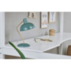 Lit mezzanine écologique Hoppekids de luxe 90x200cm avec bureau et échelle inclinée, cadre à lattes flexible, blanc