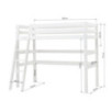 Lit mezzanine écologique Hoppekids de luxe 90x200cm avec bureau et échelle inclinée, cadre à lattes flexible, blanc