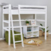 Lit mezzanine écologique Hoppekids de luxe 90x200 cm avec échelle inclinée, cadre à lattes flexible, blanc Lit mezzanine écologique Hoppekids de luxe 90x200 cm avec échelle inclinée, cadre à lattes flexible, blanc