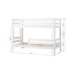 Lit superposé de luxe ECO Hoppekids 90x200 cm avec deux barrières de lit, cadre à lattes flexible, blanc Lit superposé de luxe ECO Hoppekids 90x200 cm avec deux barrières de lit, cadre à lattes flexible, blanc