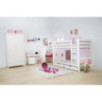 Lit superposé de luxe ECO Hoppekids 90x200 cm, cadre à lattes flexible, blanc