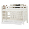 Lit superposé de luxe ECO Hoppekids 90x200 cm, cadre à lattes flexible, blanc