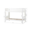 Lit superposé de luxe ECO Hoppekids 90x200 cm, cadre à lattes flexible, blanc Lit superposé de luxe ECO Hoppekids 90x200 cm, cadre à lattes flexible, blanc