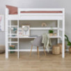 Lit mezzanine écologique Hoppekids de luxe 90x200 cm avec bureau, cadre à lattes flexible, blanc Lit mezzanine écologique Hoppekids de luxe 90x200 cm avec bureau, cadre à lattes flexible, blanc