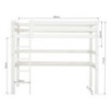Lit mezzanine écologique Hoppekids de luxe 90x200 cm avec bureau, cadre à lattes flexible, blanc Lit mezzanine écologique Hoppekids de luxe 90x200 cm avec bureau, cadre à lattes flexible, blanc