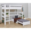 Lit de luxe ECO MEGA pour enfants 90x200cm avec module de salon et bureau, cadre à lattes flexible, blanc Lit de luxe ECO MEGA pour enfants 90x200cm avec module de salon et bureau, cadre à lattes flexible, blanc