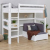 Lit de luxe ECO MEGA pour enfants 90x200cm avec module de salon et bureau, cadre à lattes flexible, blanc Lit de luxe ECO MEGA pour enfants 90x200cm avec module de salon et bureau, cadre à lattes flexible, blanc