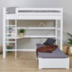 Lit de luxe ECO MEGA pour enfants 90x200cm avec module de salon et bureau, cadre à lattes flexible, blanc Lit de luxe ECO MEGA pour enfants 90x200cm avec module de salon et bureau, cadre à lattes flexible, blanc