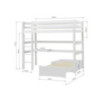Lit de luxe ECO MEGA pour enfants 90x200cm avec module de salon et bureau, cadre à lattes flexible, blanc Lit de luxe ECO MEGA pour enfants 90x200cm avec module de salon et bureau, cadre à lattes flexible, blanc