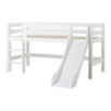 Lit mi-hauteur ECO Luxury 90x200cm avec toboggan, cadre à lattes flexible, blanc Lit mi-hauteur ECO Luxury 90x200cm avec toboggan, cadre à lattes flexible, blanc