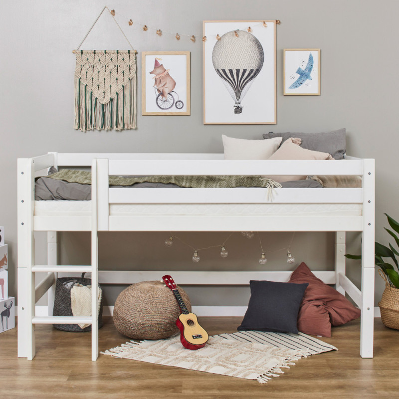 Lit mi-hauteur ECO Luxe 90x200cm, Blanc