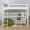 Lit mezzanine ECO de luxe Hoppekids 90x200cm avec échelle inclinée, Blanc