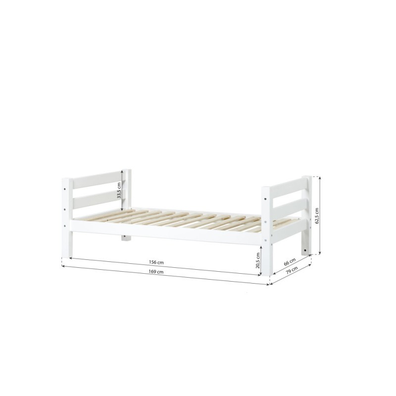Lit junior ECO Luxury Hoppekids, 70x160cm, Blanc