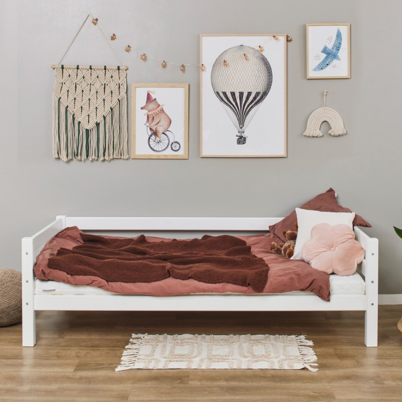 Lit junior de luxe Hoppekids ECO avec dossier 90x200 cm, blanc