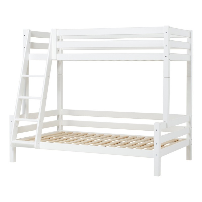 Lit superposé familial écologique de luxe Hoppekids 120x200 cm, Blanc